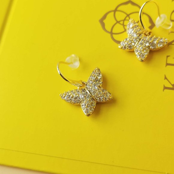 Kendra Scott Gold and Silver Butterfly Earrings - Picture 2 of 3